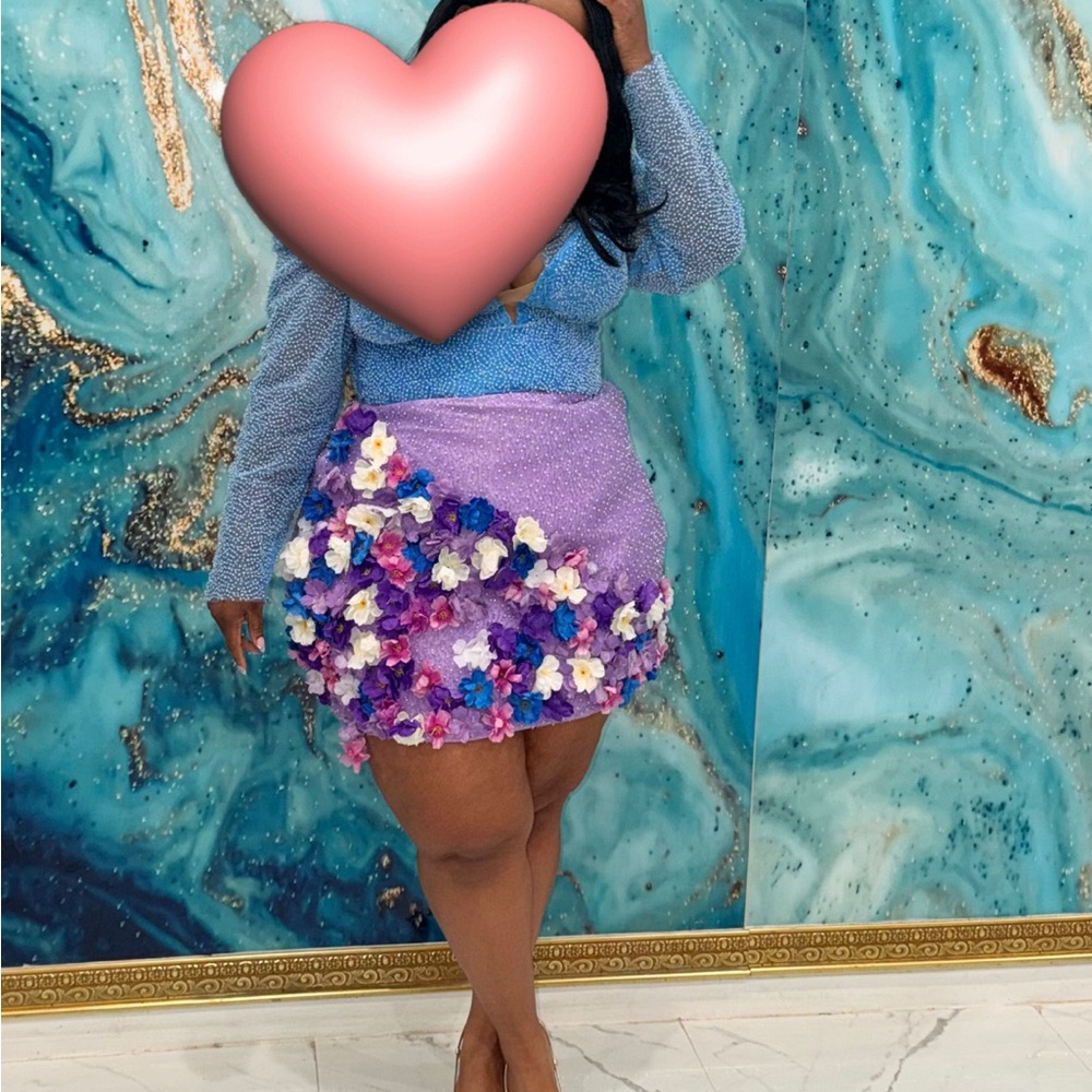 Floral Embellished Custom-made Dress